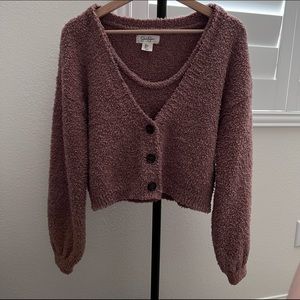 Jessica Simpson Fuzzy Cardigan Set